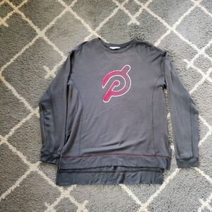 Peloton Crew Neck Dark Gray Sweater Sweatshirt with side slits size M